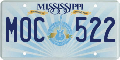 MS license plate MOC522