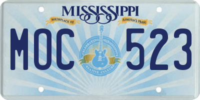 MS license plate MOC523