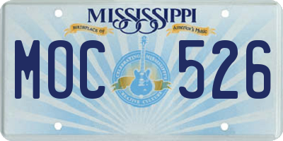 MS license plate MOC526