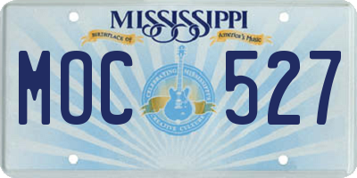 MS license plate MOC527