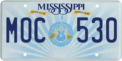 MS license plate MOC530