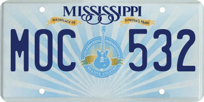 MS license plate MOC532