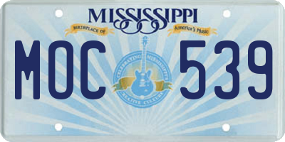 MS license plate MOC539