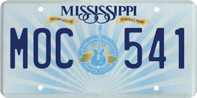 MS license plate MOC541