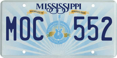 MS license plate MOC552