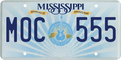 MS license plate MOC555