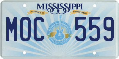 MS license plate MOC559