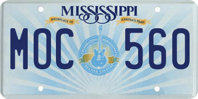 MS license plate MOC560