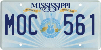 MS license plate MOC561