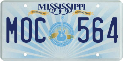MS license plate MOC564