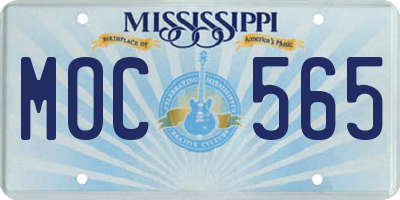 MS license plate MOC565