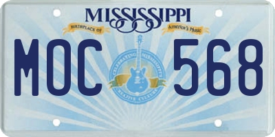 MS license plate MOC568