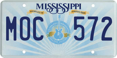 MS license plate MOC572