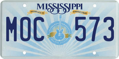 MS license plate MOC573