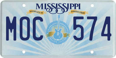 MS license plate MOC574