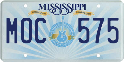 MS license plate MOC575