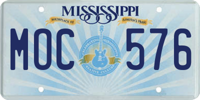 MS license plate MOC576