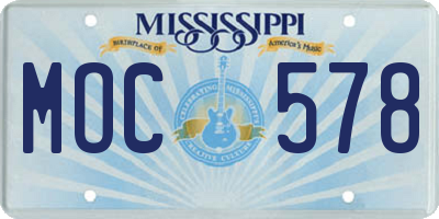 MS license plate MOC578
