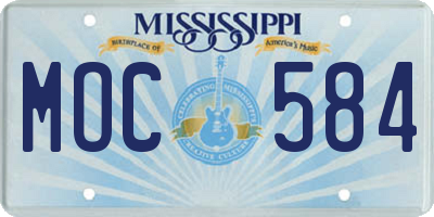 MS license plate MOC584