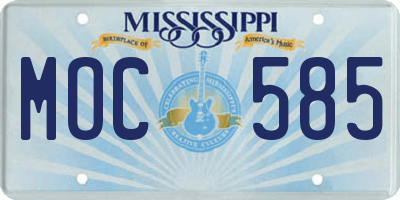 MS license plate MOC585