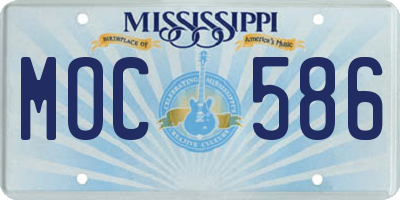 MS license plate MOC586