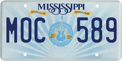 MS license plate MOC589