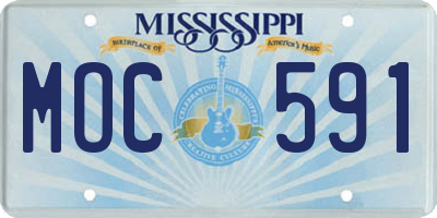 MS license plate MOC591