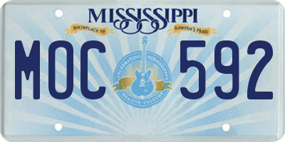 MS license plate MOC592