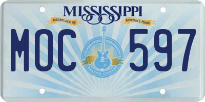 MS license plate MOC597