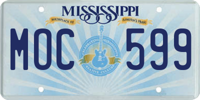 MS license plate MOC599