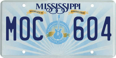 MS license plate MOC604