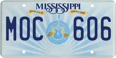 MS license plate MOC606
