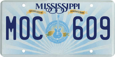 MS license plate MOC609