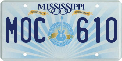 MS license plate MOC610