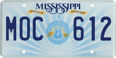 MS license plate MOC612