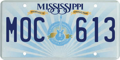 MS license plate MOC613