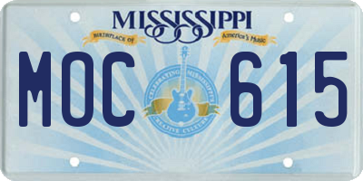 MS license plate MOC615