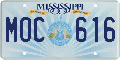 MS license plate MOC616