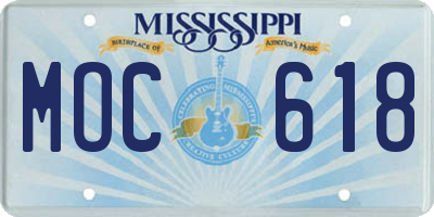 MS license plate MOC618