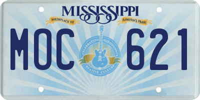 MS license plate MOC621