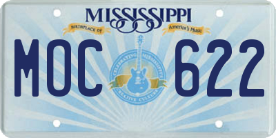 MS license plate MOC622