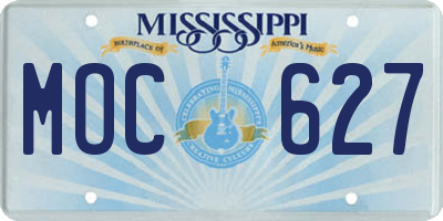 MS license plate MOC627
