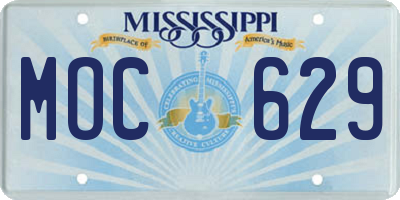 MS license plate MOC629