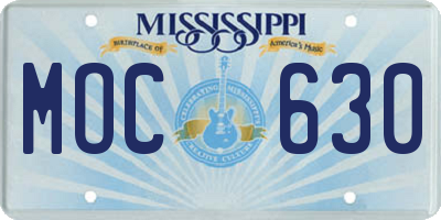 MS license plate MOC630