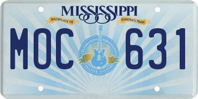 MS license plate MOC631