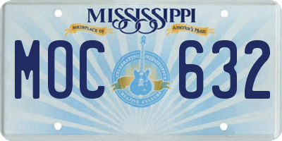 MS license plate MOC632