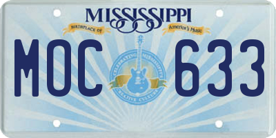 MS license plate MOC633