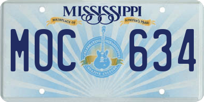 MS license plate MOC634