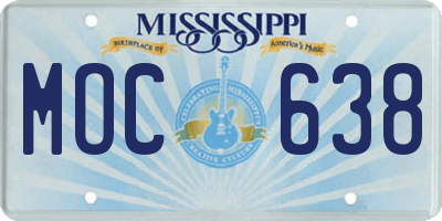 MS license plate MOC638