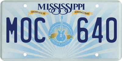 MS license plate MOC640